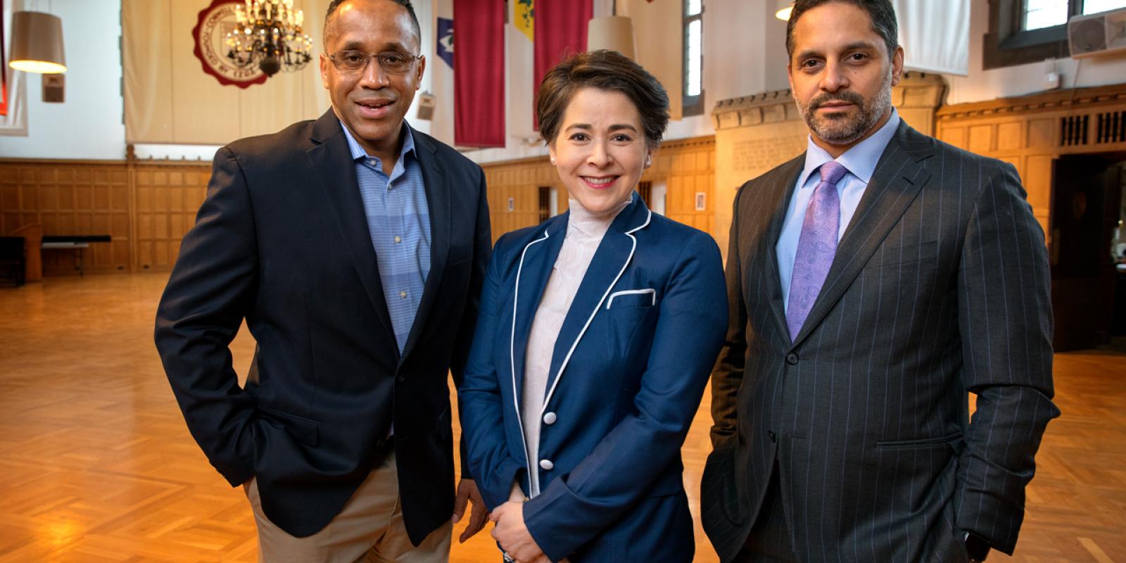 Photo of the three co-chairs of the President'sTaskforce on Campus Climate