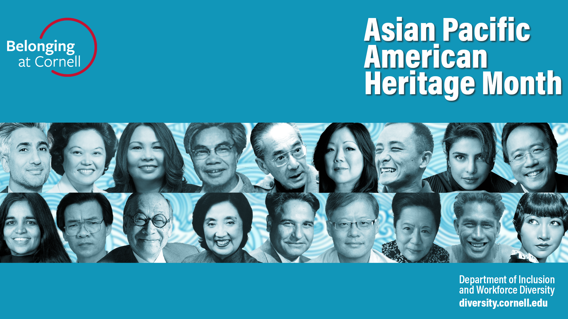 Zoom background (historical and cultural figures) visual in honor of American Pacific Heritage Month