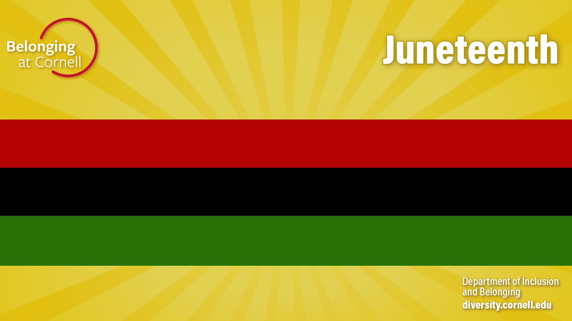Zoom background with red, black, and green African diaspora colors in honor of Juneteenth